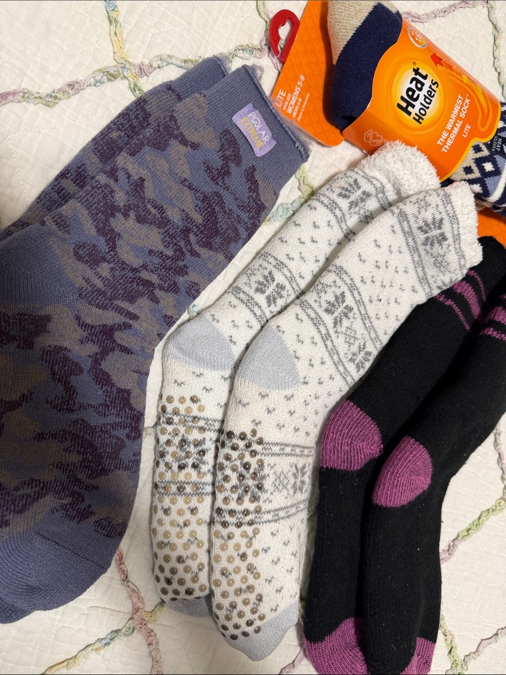 Women’s Thermal Sock 4-Pack - Black, White, Gray, Purple
